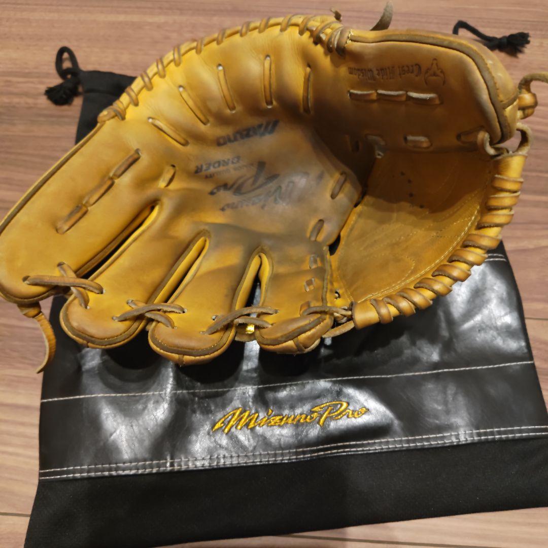 Mizuno Pro 硬式グローブ イエロー 袋付き