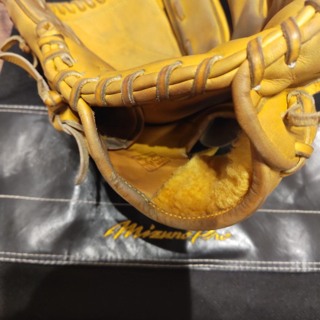 Mizuno Pro 硬式グローブ イエロー 袋付き