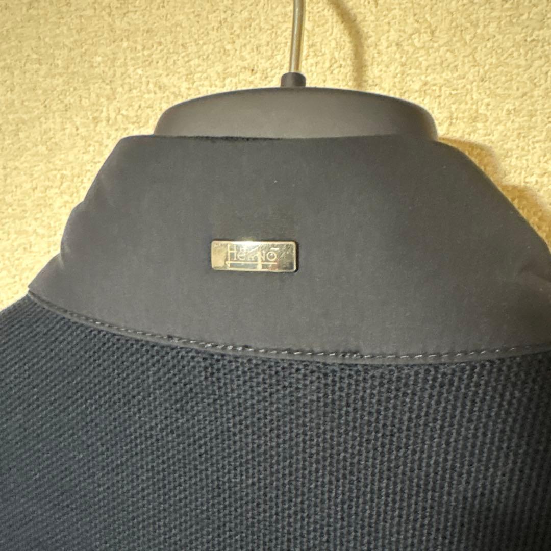 HERNO ヘルノ ポリエステル・コットンピケニット 中綿 ジップアップベスト
