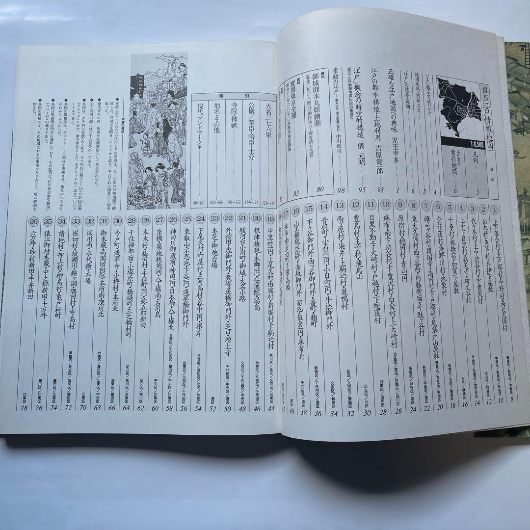 復元.江戸情報地図　1:6500 1994年初版　朝日新聞社　定価15000円