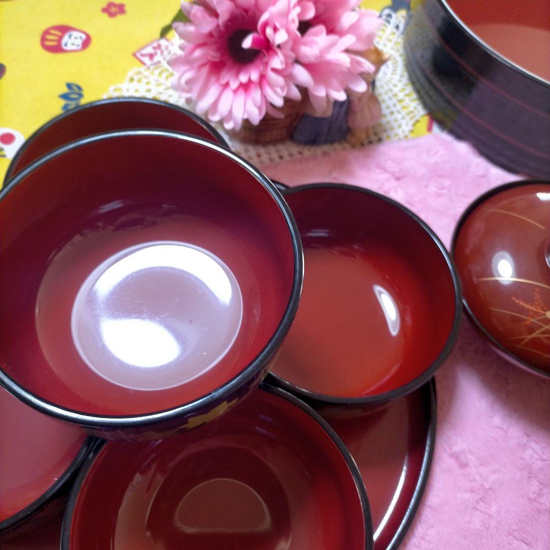 ♥会津漆器　食器セット お寿司 お節 ひつまぶし等の 御椀 汁椀（蓋付き）取皿