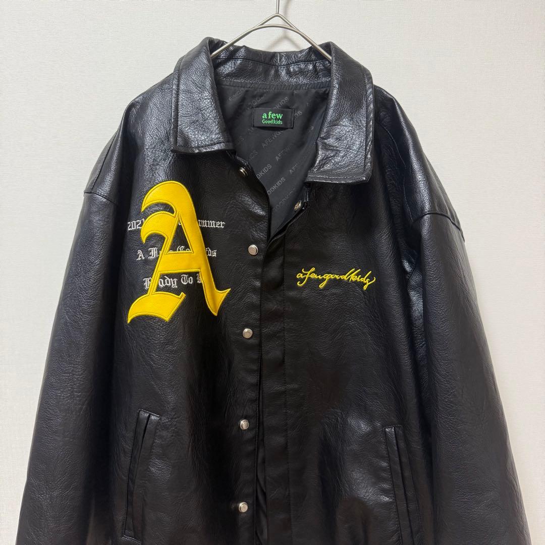 A.F.G.K. a few good kidsレーシング　レザージャケット 黒