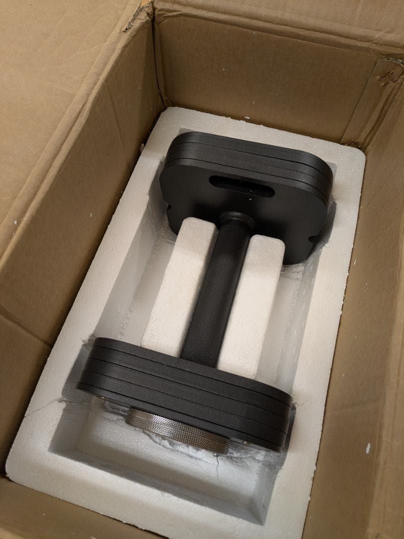 新古品 可変式ダンベル 鉄製 黒 約20㎏ T-054