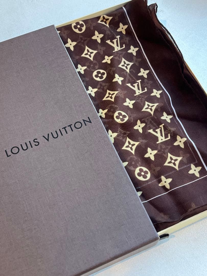 【新品未使用】Louis Vuitton モノグラム　バンダナ　シルク100%