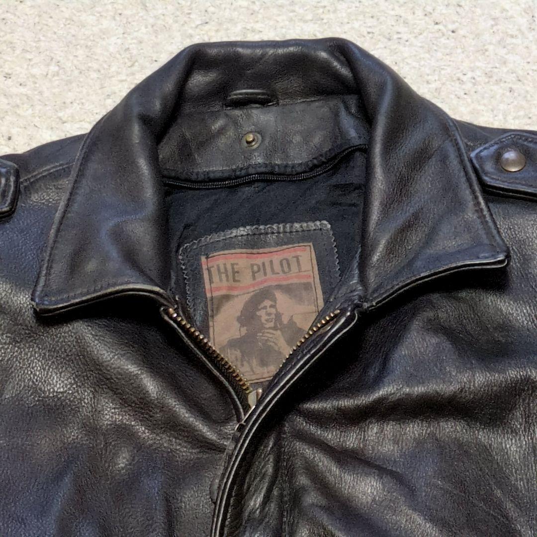 2-18 90s古着VINTAGEレザージャケット黒THE PILOT
