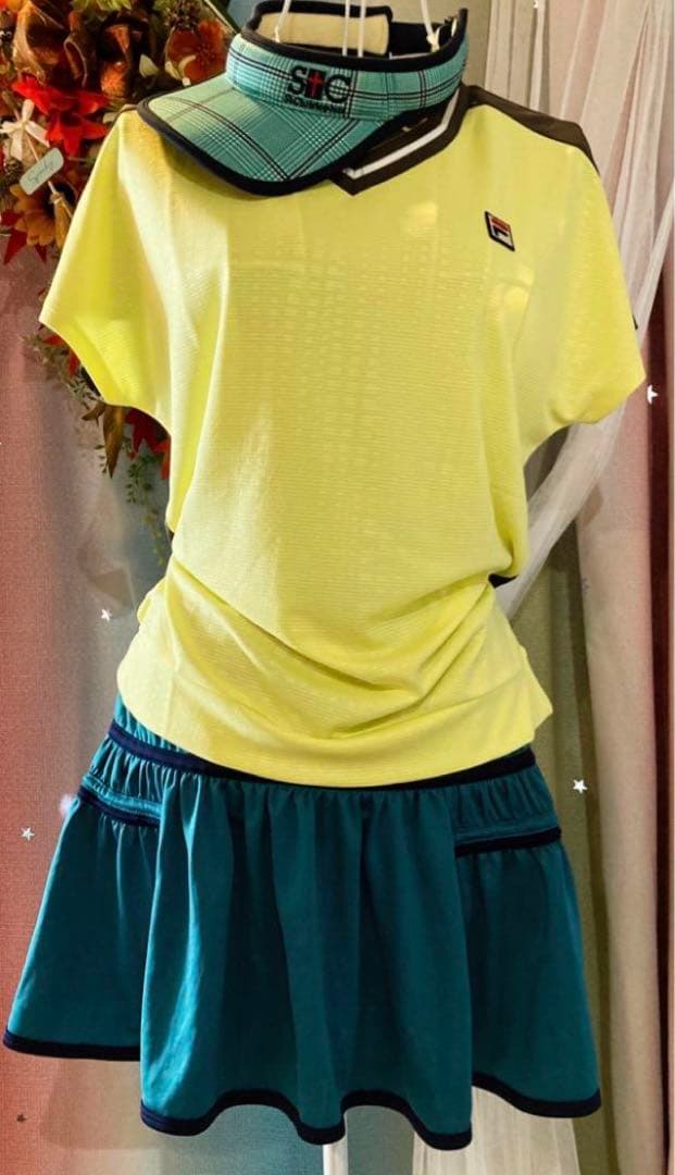 No.866 FILA スモーキーYELLOWのゲームシャツ☆XL☆新品☆