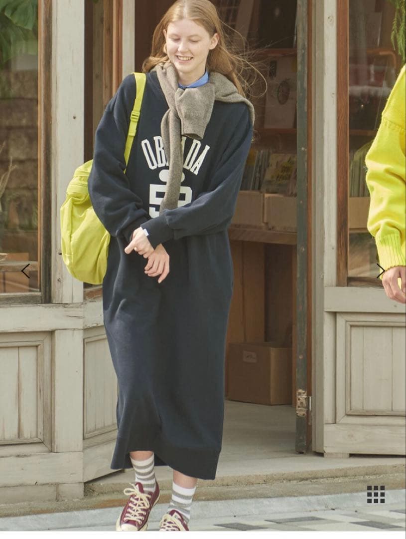 Oblada bshop別注COLLEGE SWEAT DRESS ワンピース