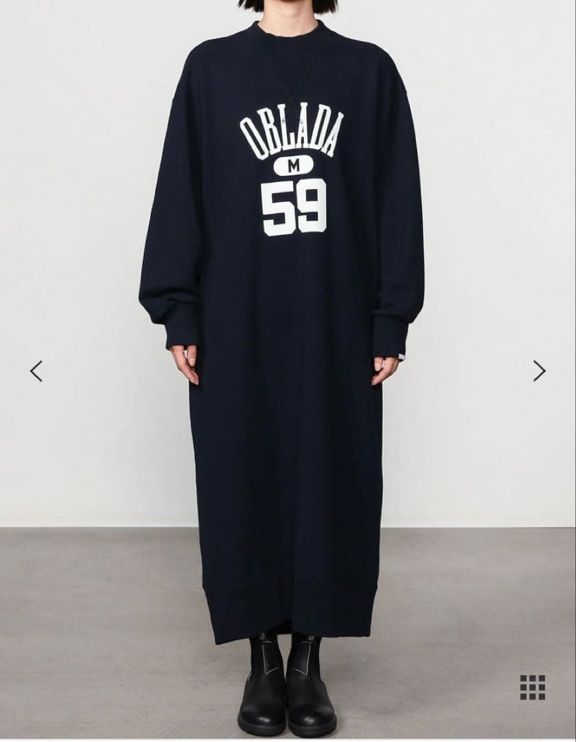 Oblada bshop別注COLLEGE SWEAT DRESS ワンピース