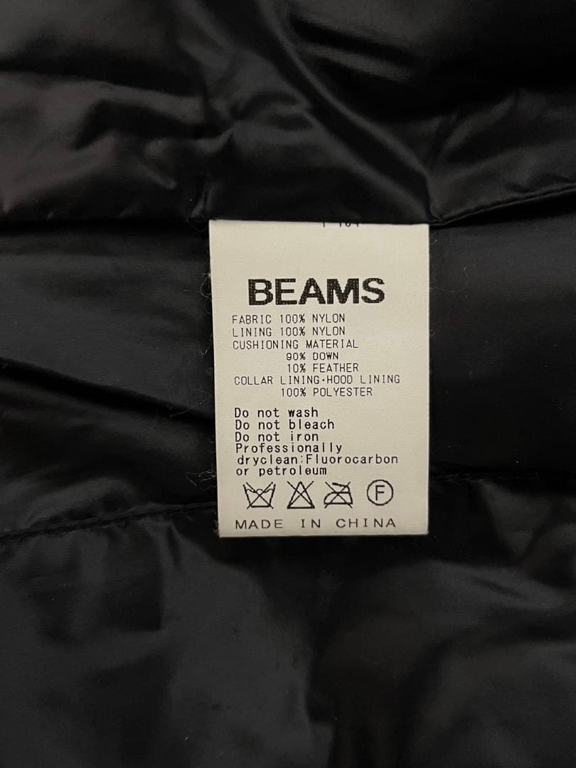 【美品】ビームス　BEAMS ブラック ダウンベスト　ハンガリアン　白グース　L