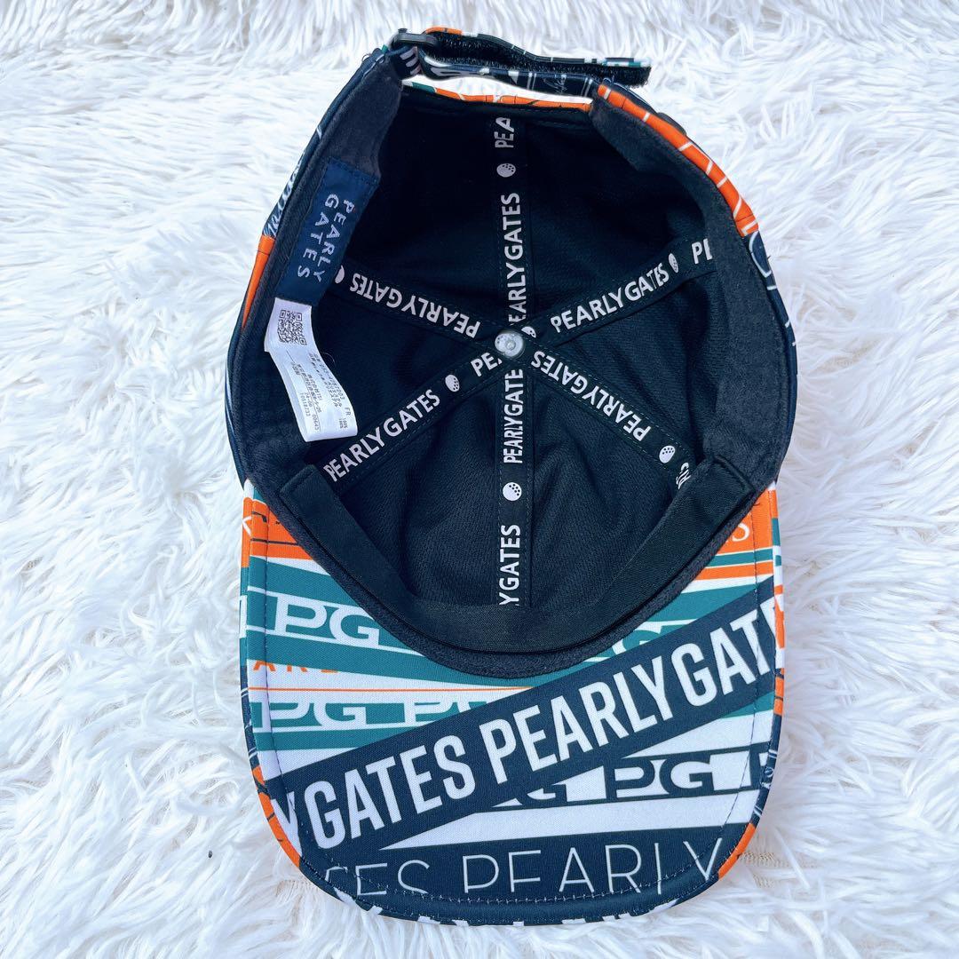 極美品✨PEARLY GATES ロゴリボン柄キャップ ユニセックス 帽子