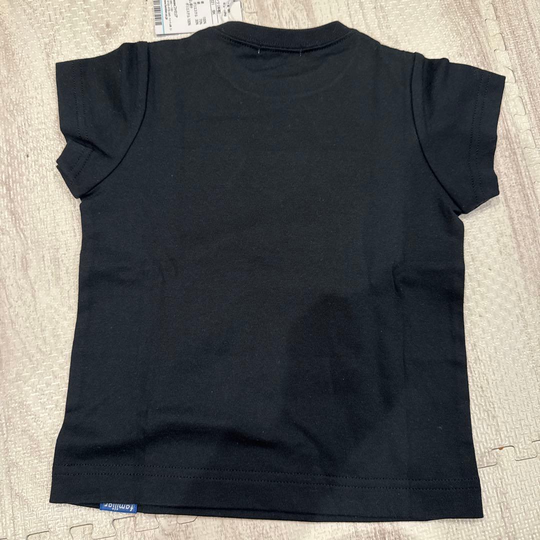 【新品】familiar ファミリア 半袖 Tシャツ 90 ブラック チェック