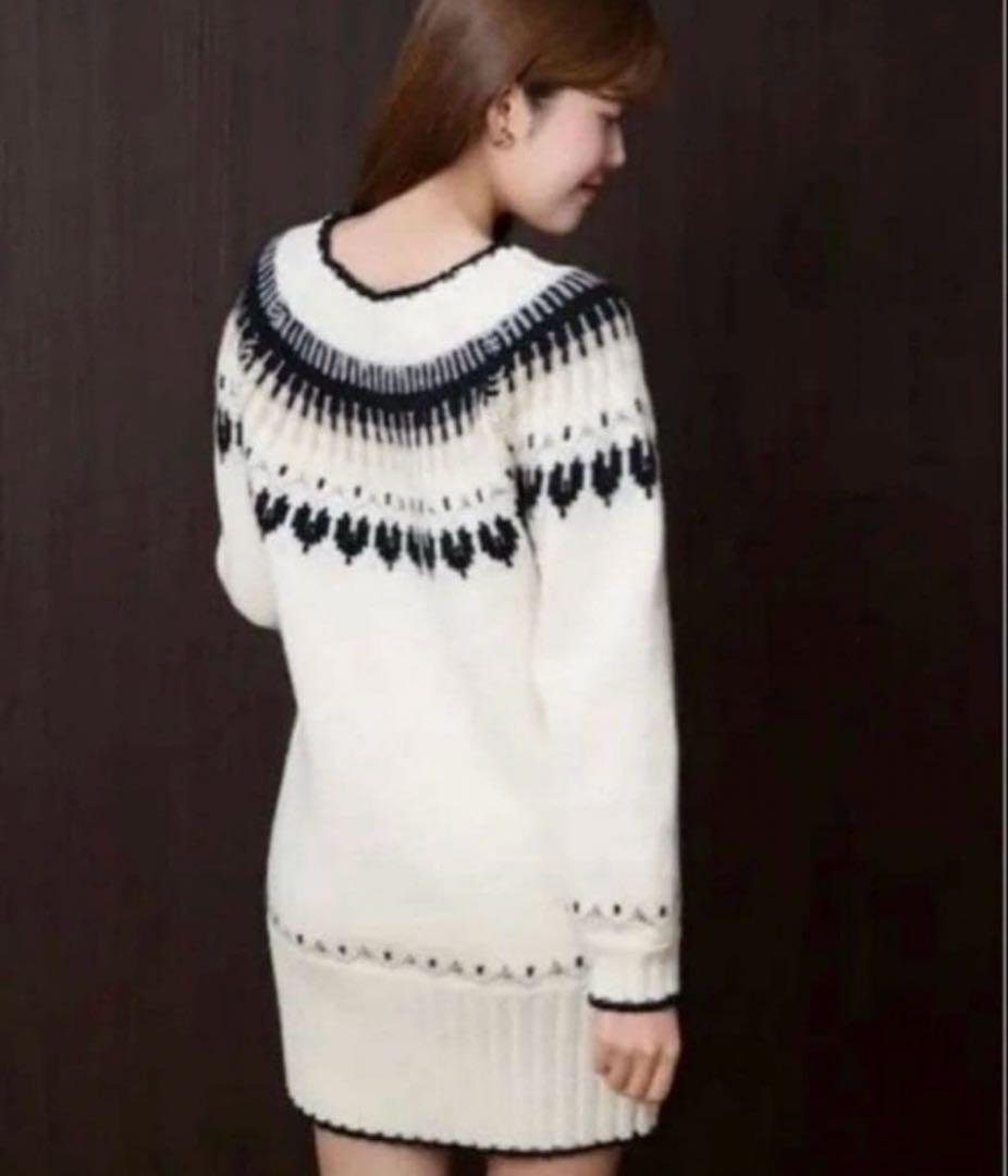 ワンピース herlipto Heart Fair Isle Knit Mini Dress