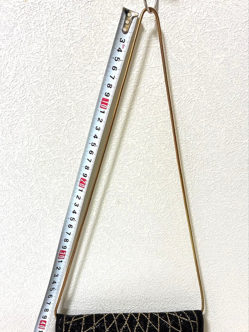 〈美品〉Rumyはしもと　ビーズバック　パーティーバッグ　ブラック×ゴールド