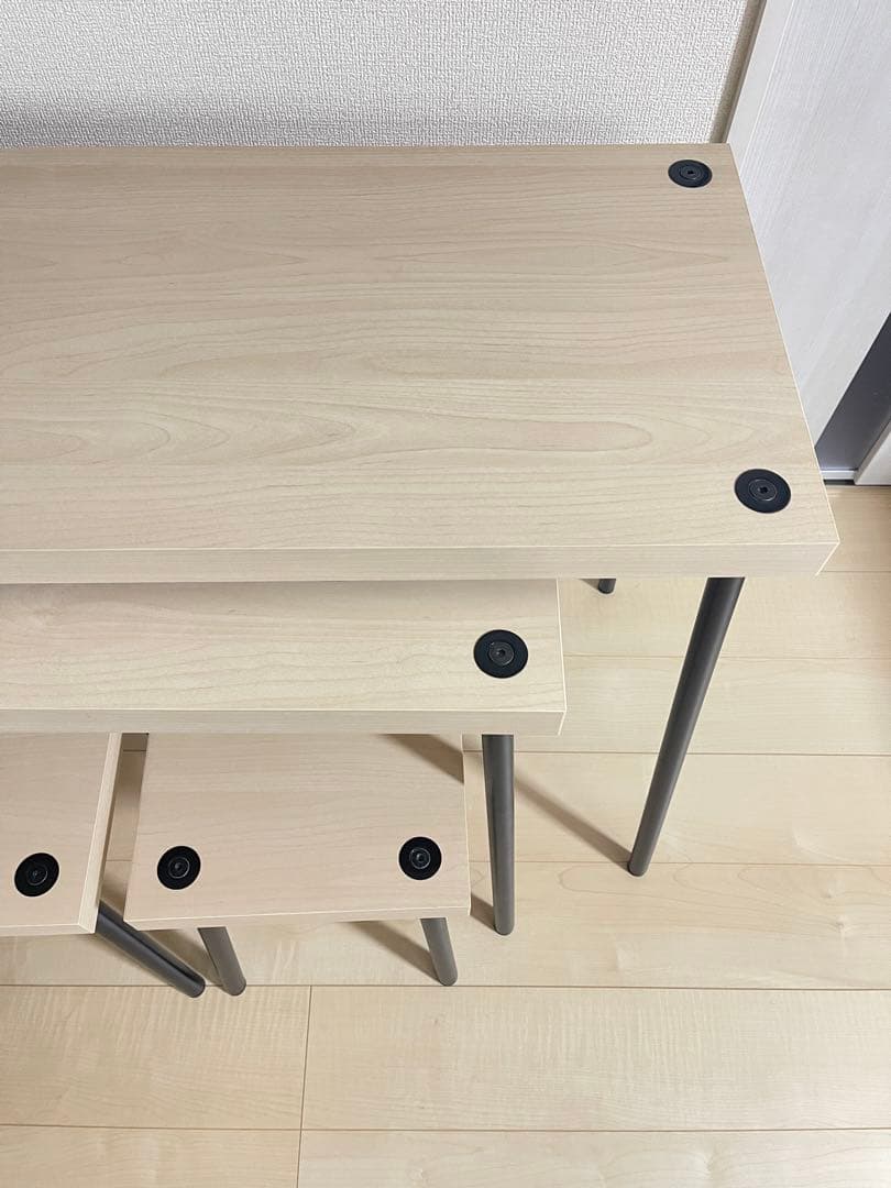 イケア　IKEA フリードネス　FRIDNÄS ネストテーブル2脚　スツール2脚