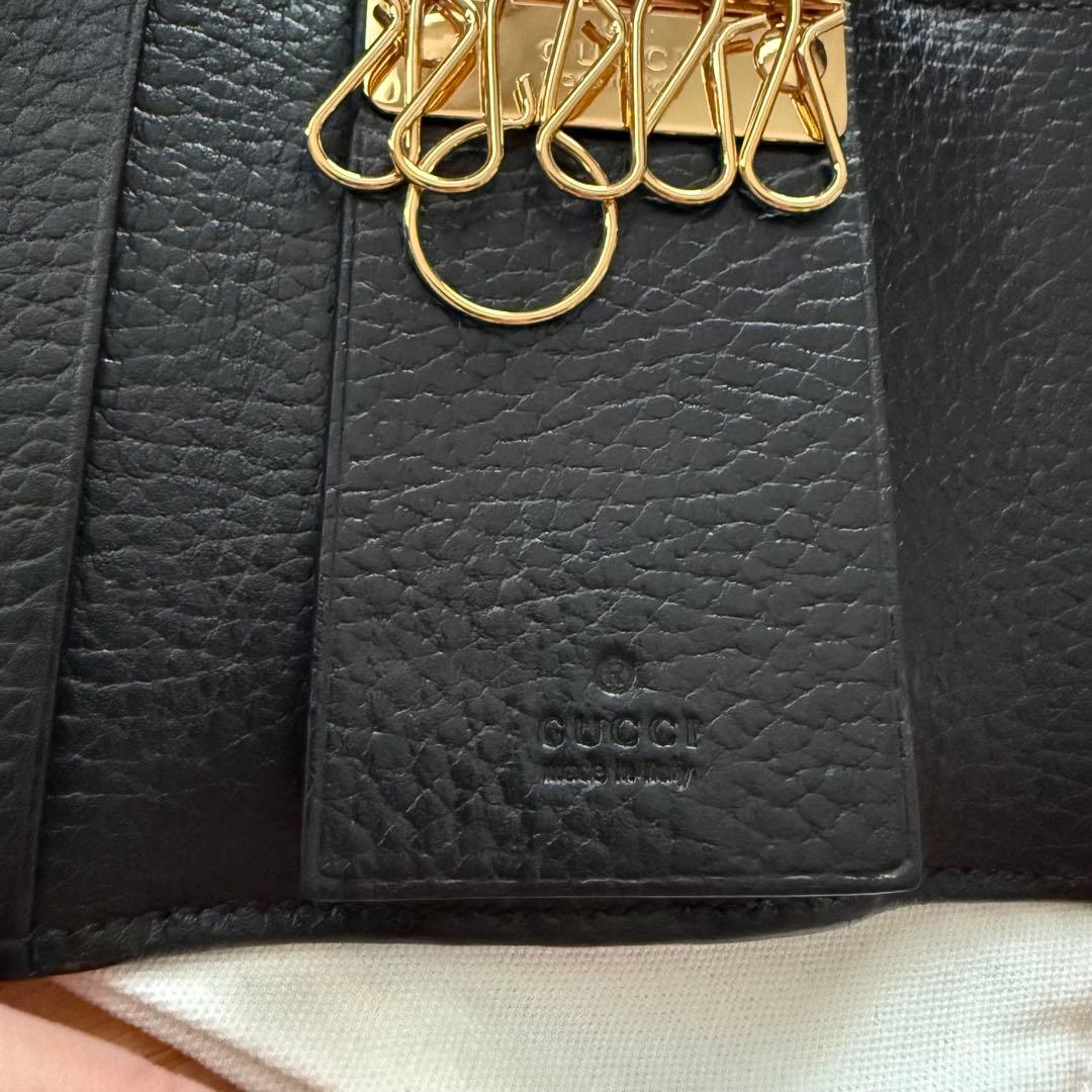 GUCCI グッチ ダブルG バイカラー キーケース ブラック