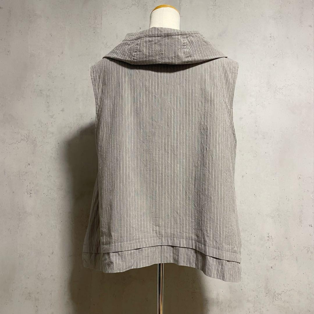 良品　慈雨　ジウ　センソユニコ ストライプ柄変形フーデッドベスト　40 L