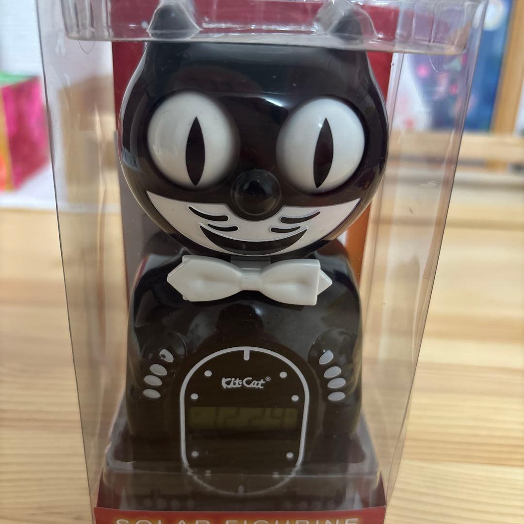 Kit-Cat Clock デジタル時計 黒　ソーラー　キットキャットバックトゥ