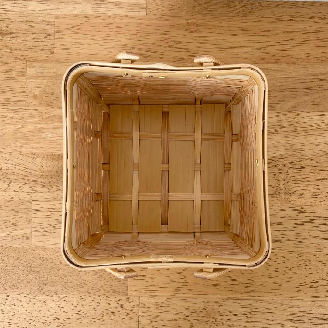 愛媛 真竹 サイコロ (S) 竹かご　蓋つき