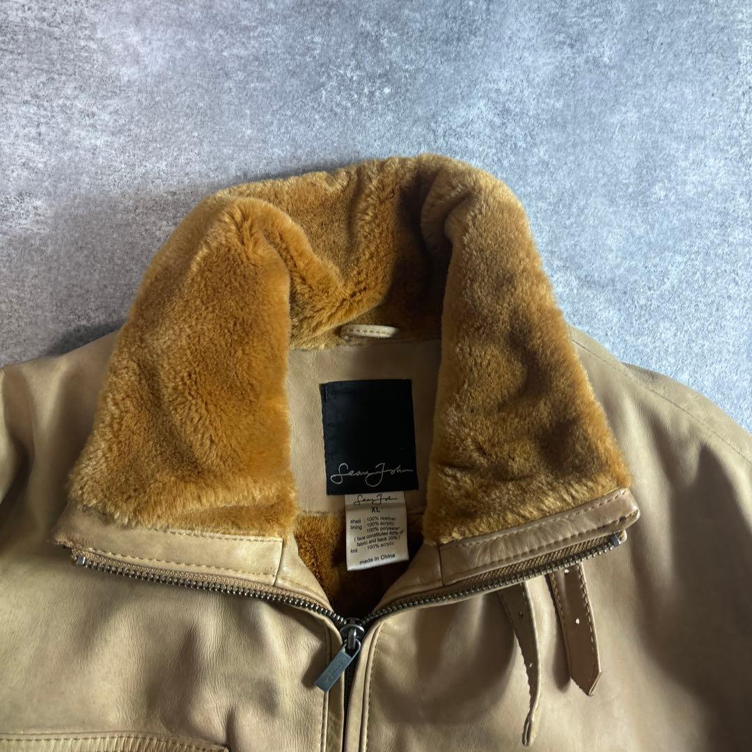 ショーンジョン seanjohn レザージャケット ブルゾン ムートン