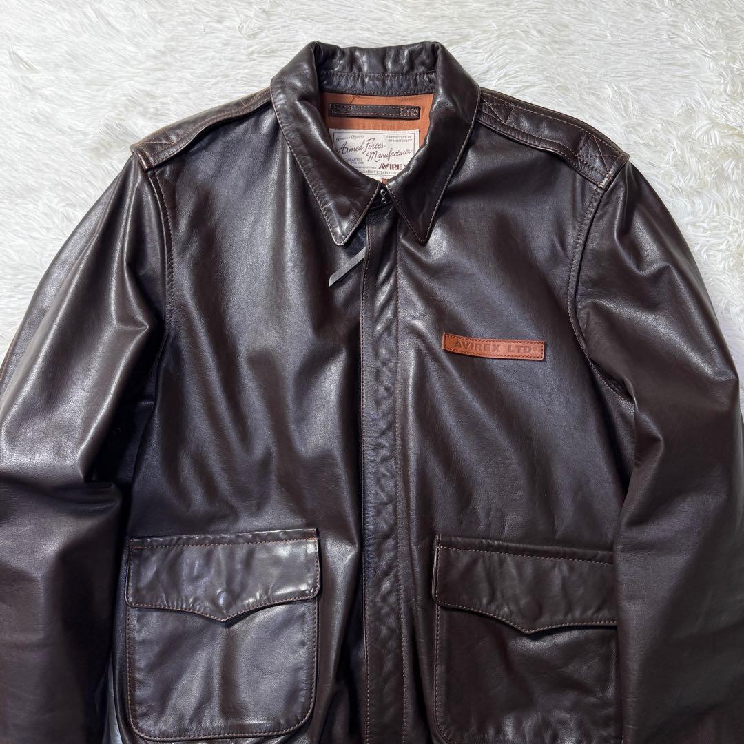 【極美品】AVIREX A-2 レザーフライトジャケット M 現行完売品