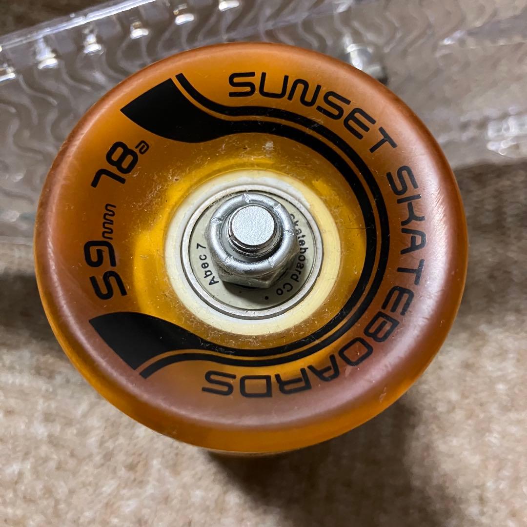 SUNSET サンセット スケートボード 光るウィール 美品