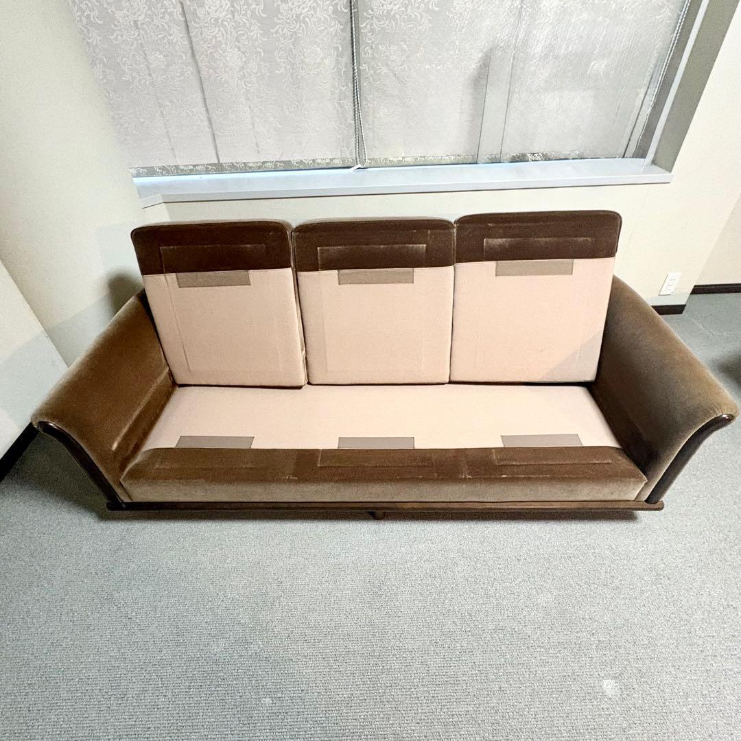 飛騨産業 キツツキ ソファ 3人掛け ブラウン ビンテージ アンティーク 送料込