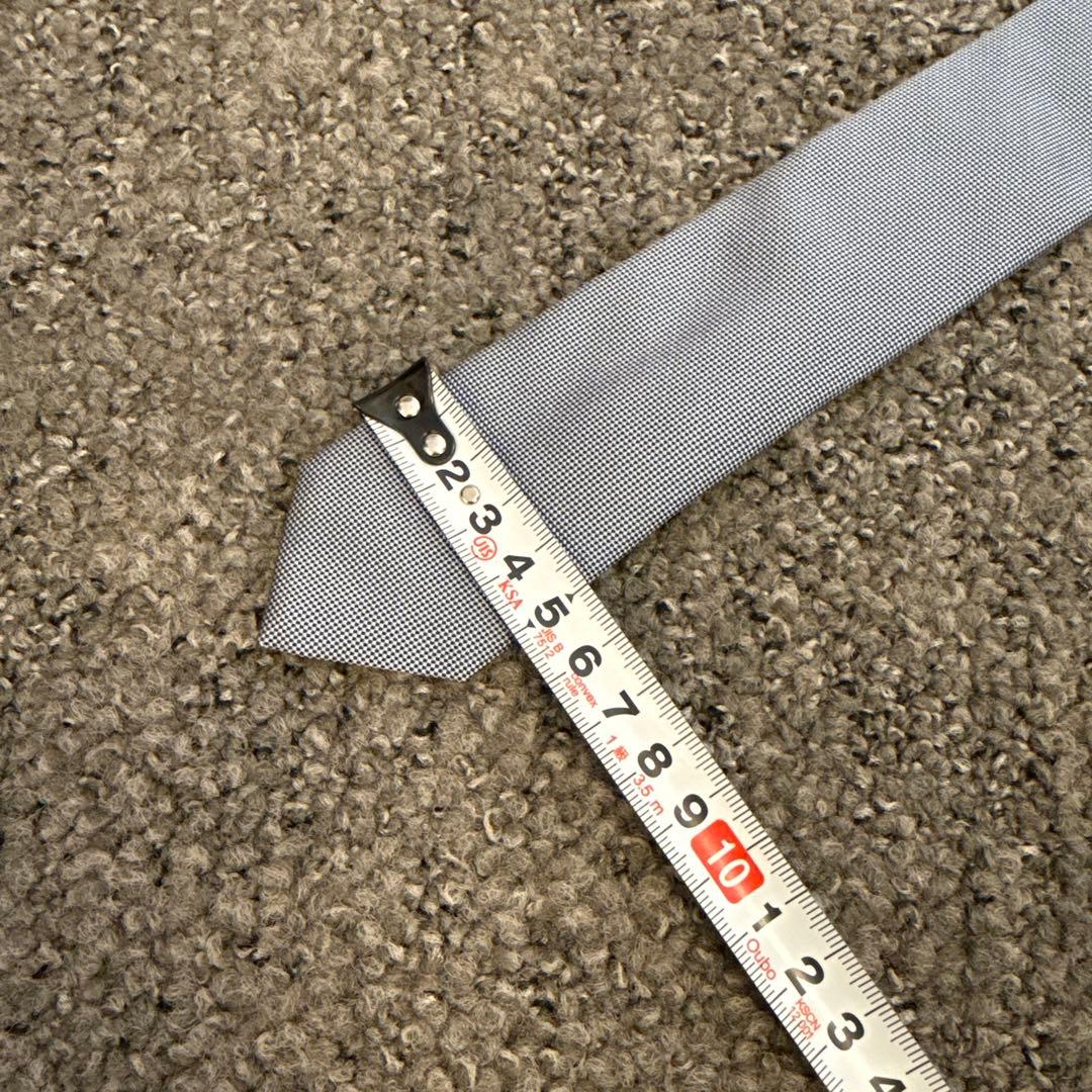 PRADA 細かなチェック柄 ブルーグレー ネクタイ