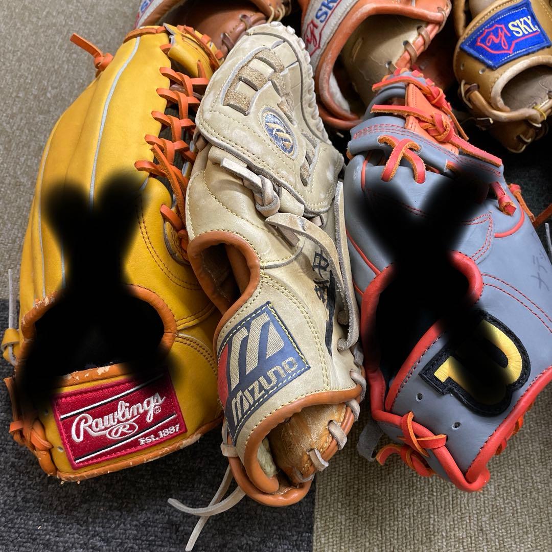 野球グローブ８個、キャッチーマスク２個 まとめ売り