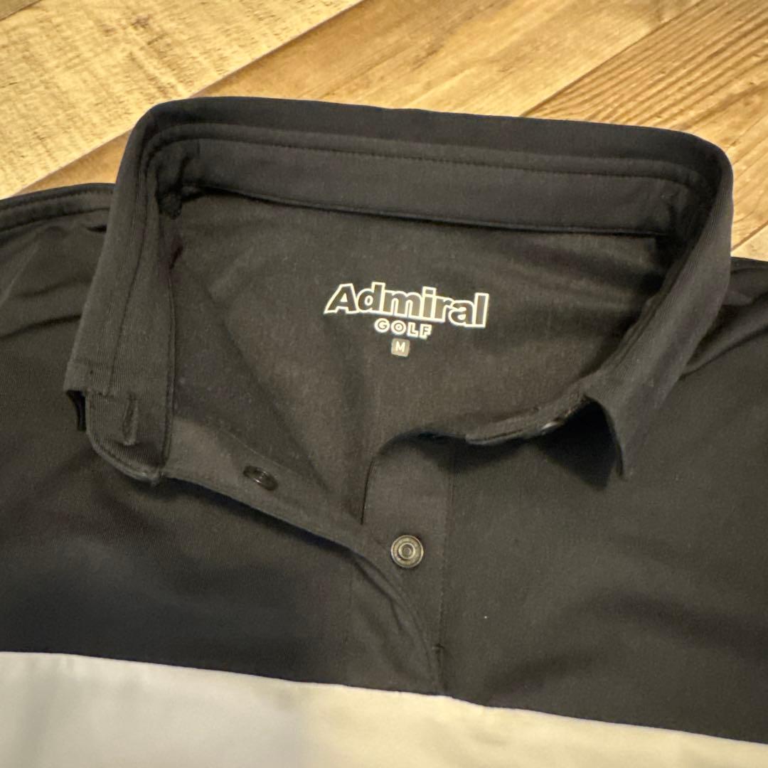 【美品】ADMIRAL モノトーンポロシャツ　M ブラック&ホワイト