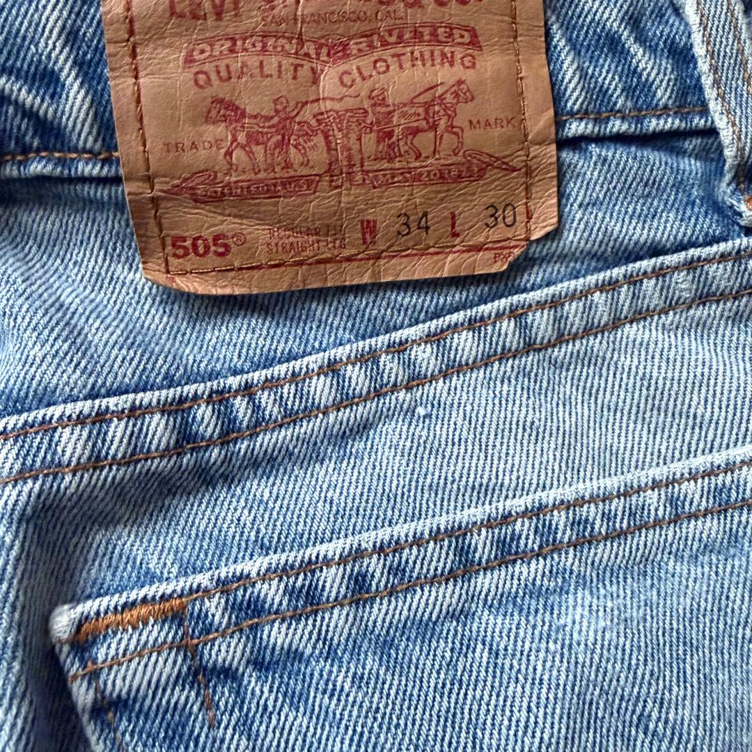 90s USA製 Levis リーバイス505 ヴィンテージブルーデニム W34
