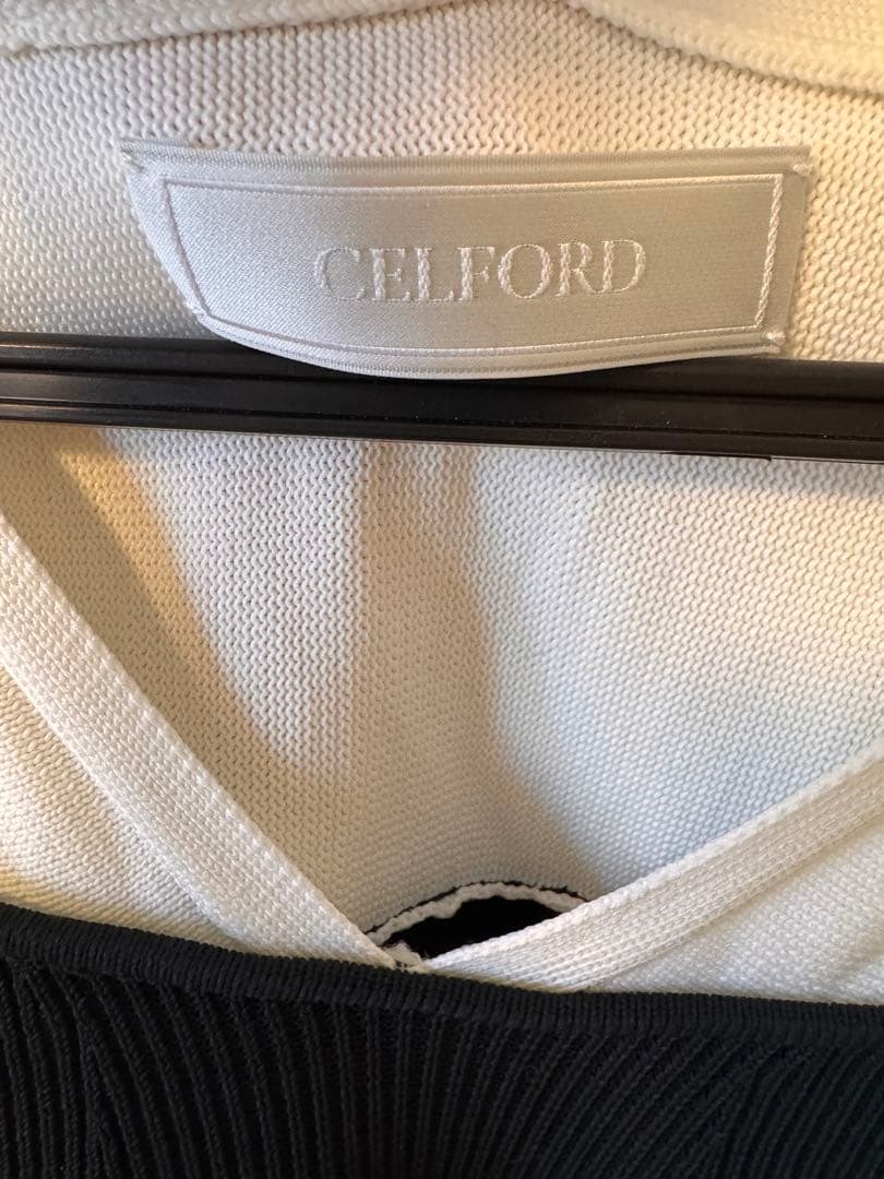 美品CELFORD 長袖ロングワンピース 黒・白38