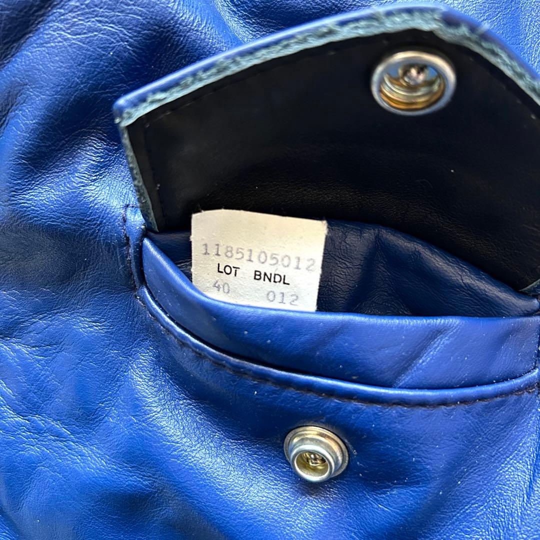 希少XL!!SCHOTT ショット　ダブルライダースジャケット　ブルー　40