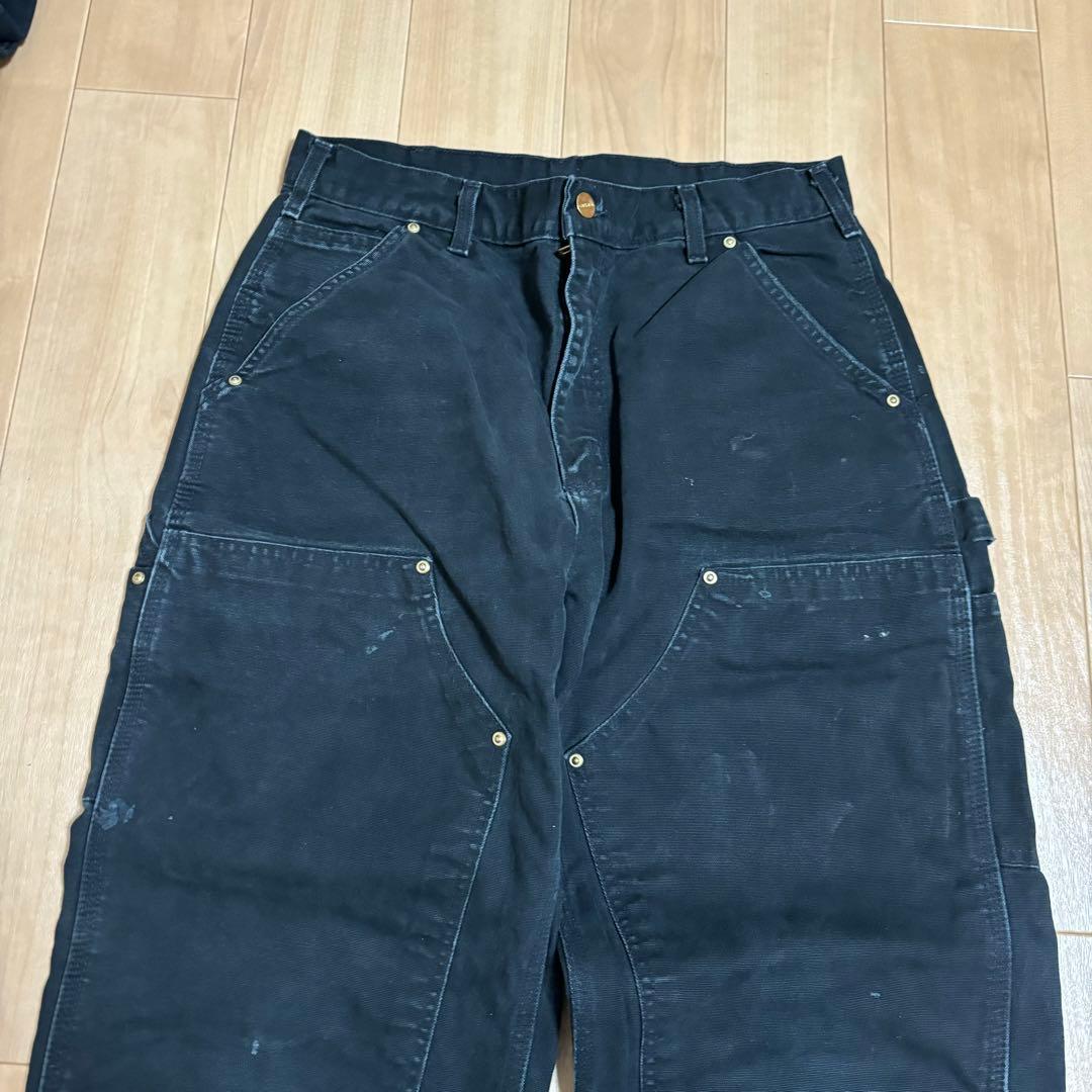 専用usa製 carhartt 黒 ダブルニー ブラック ダックパンツ