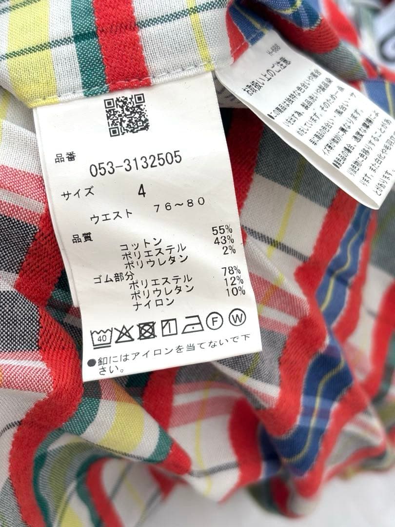 美品　PEARLY GATES ゴルフハーフパンツ 4 チェック柄 レッド系