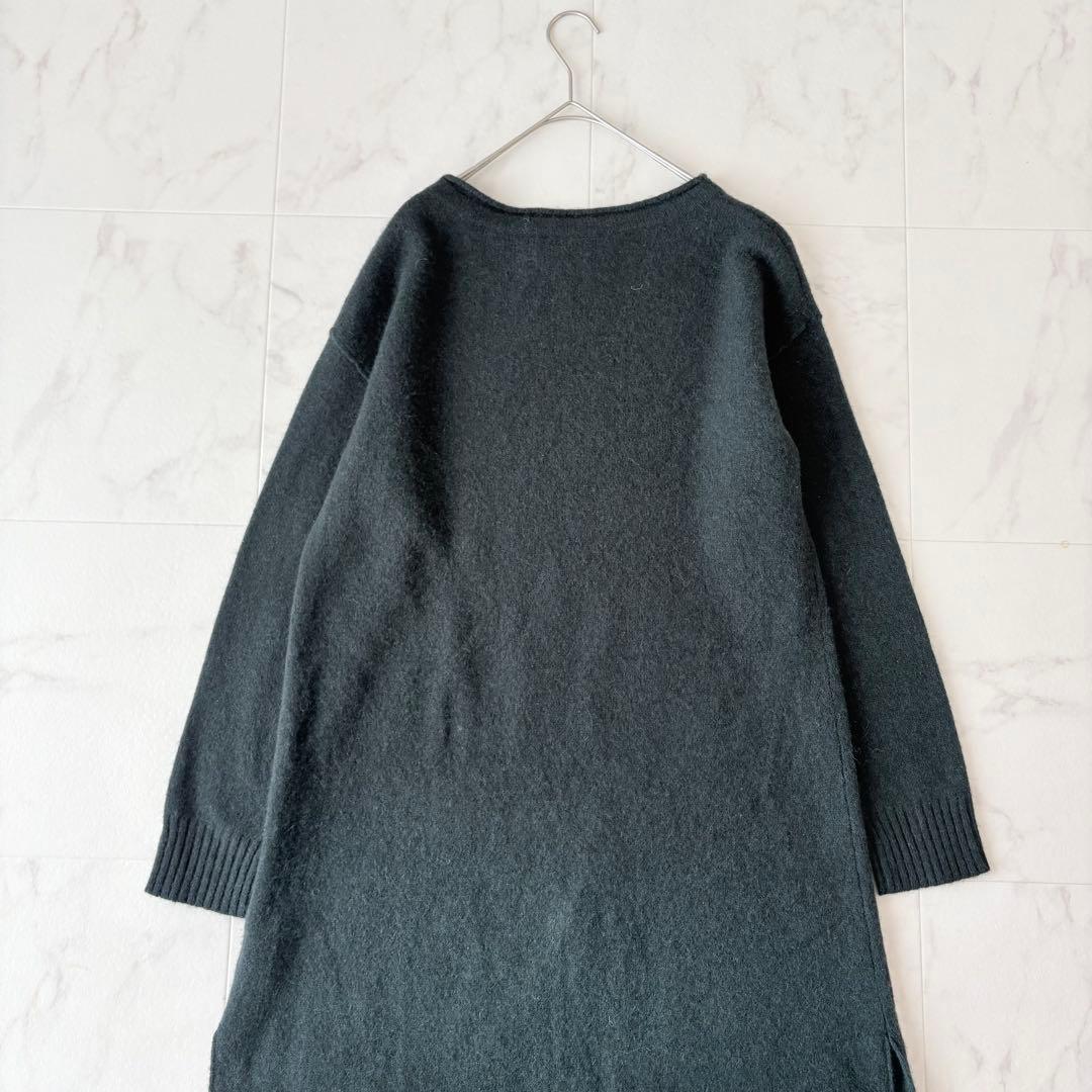 極美品✨《ハウスオブロータス》ヤク100% マキシ丈ニットワンピース 深緑