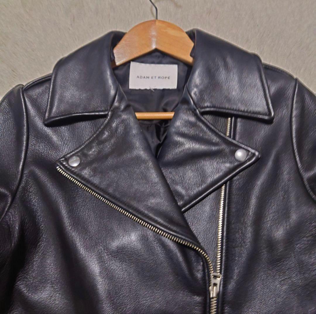 【希少美品】アダムエロペ ダブルライダースジャケット やぎ革 ブラック