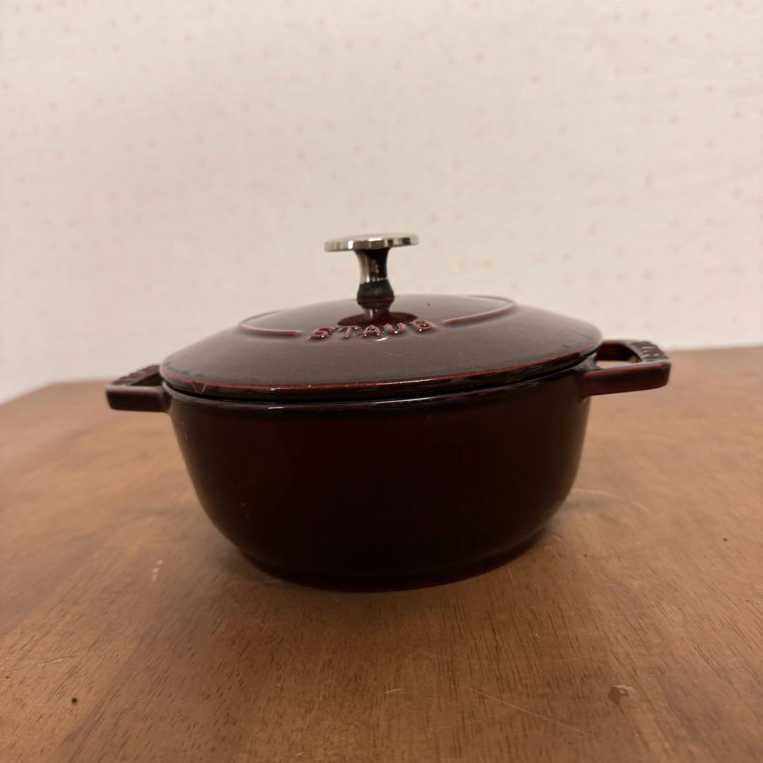 ● 良品 STAUB ストウブ Wa-NABE S 16cm ワインレッド