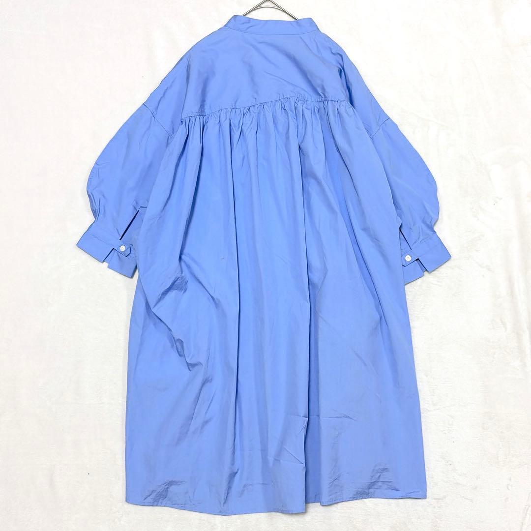 ウィムガゼット シャツワンピース チュニック 七分袖 体型カバー ゆったり