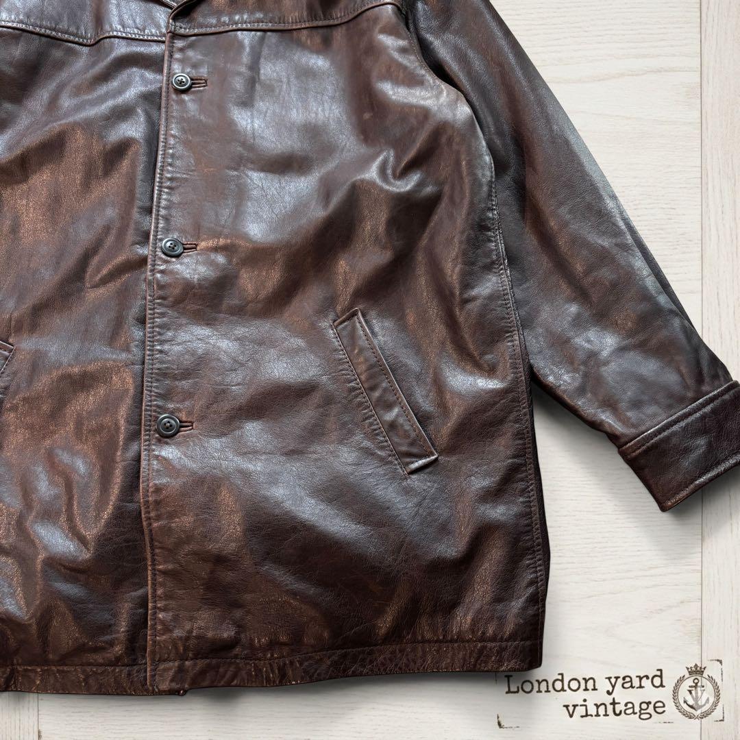カウレザーOLD GAP レザーコート ブラウン XL相当#799
