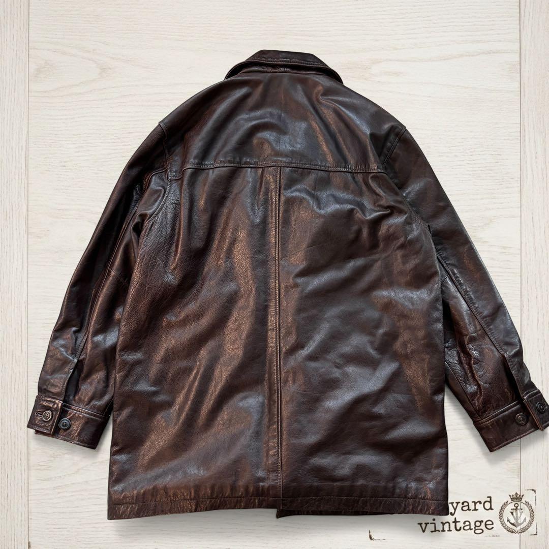 カウレザーOLD GAP レザーコート ブラウン XL相当#799