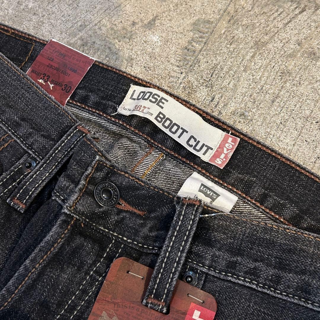 デッドストック Levi's 567 リーバイス デニム パンツ 黒 33x30