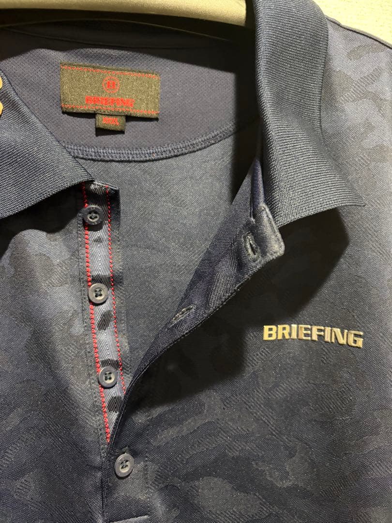 BRIEFING ブリーフィング ネイビー 迷彩柄 ポロシャツ　3XL