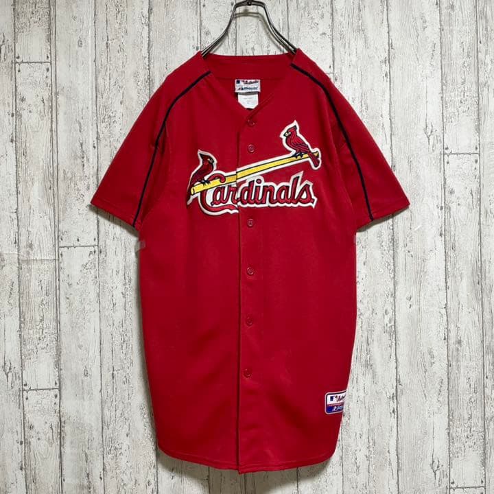 【US古着】 マジェスティック MLB メジャー カージナルス ゲームシャツ