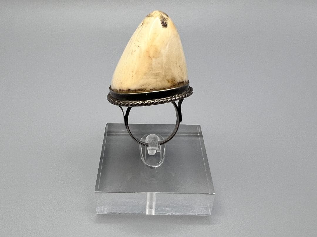 侘助◎　銀製　リング　マンモス　指輪　レディース　15号　重量約25g