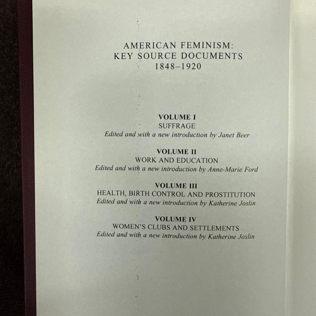 洋書 American Feminism Key Source Documents I