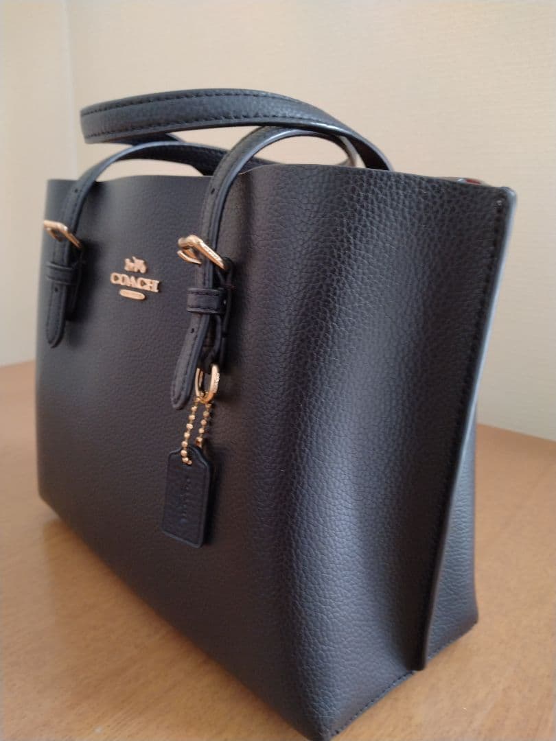 COACH モーリーブラック レザートートバッグ　ショルダーバッグ