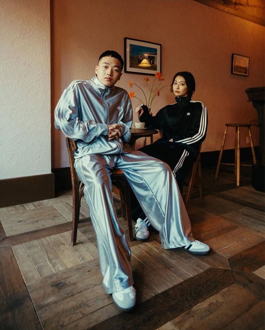 ADIDAS OVERSIZED FIREBIRD TRACK TOP シルバー