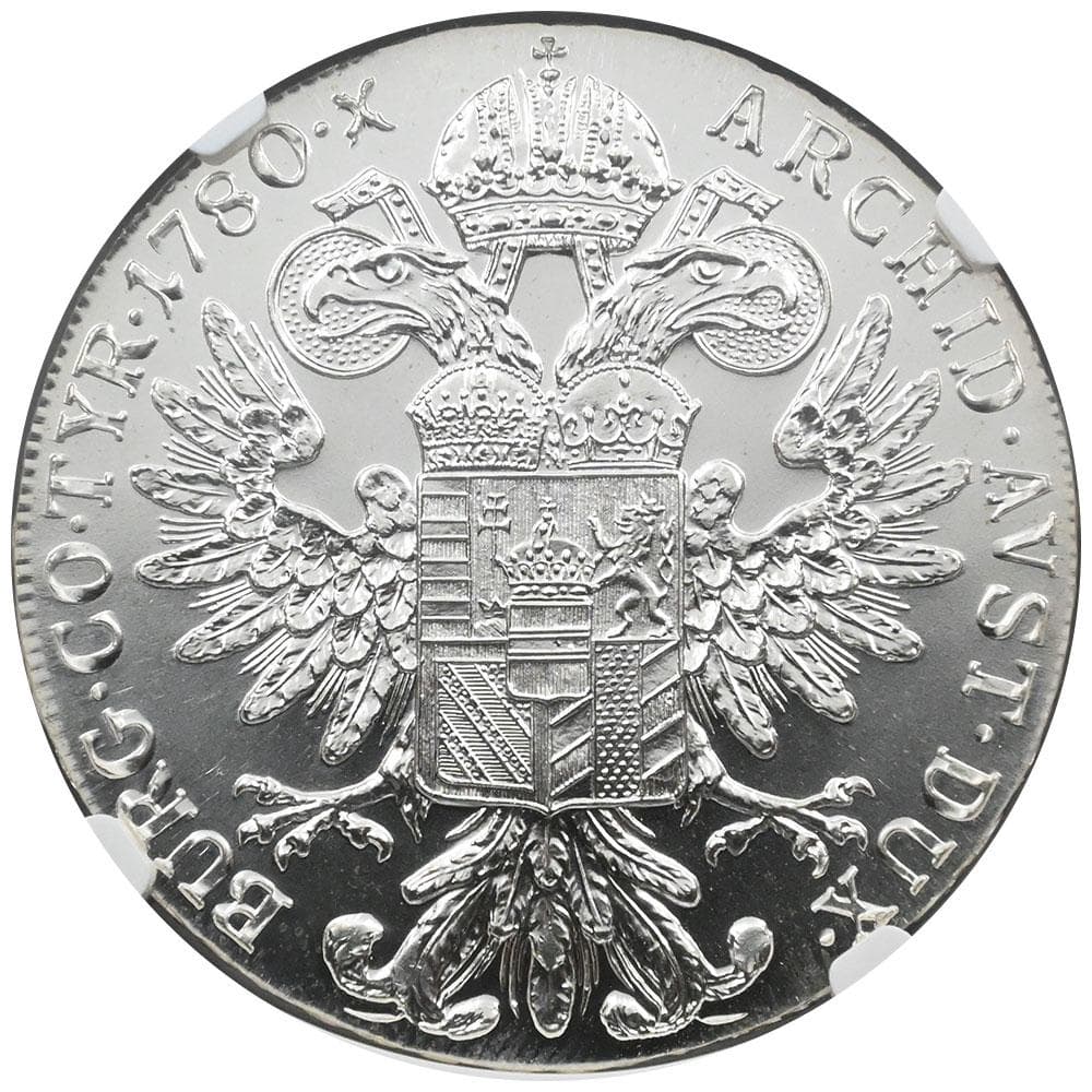 1780-DATED オーストリア マリア・テレジアRe MS65 銀貨 110