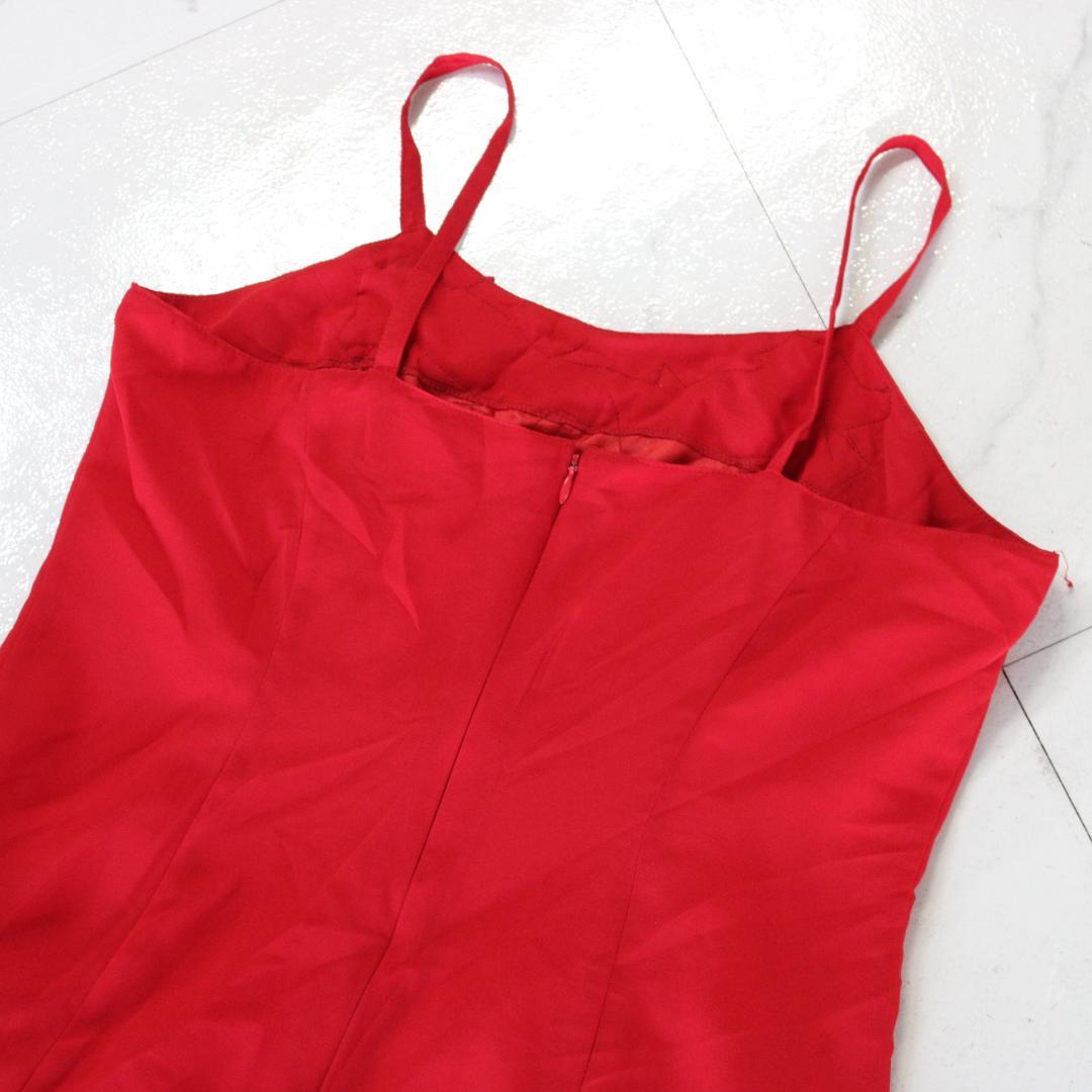 【美品 社交ダンス衣装】ワンピース ドレス Sanline 赤 派手 シンプル