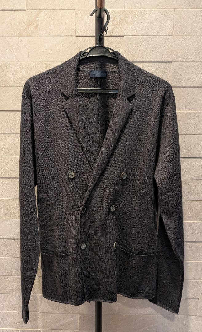 LANVIN メンズニットジャケット　グレー　Mサイズ